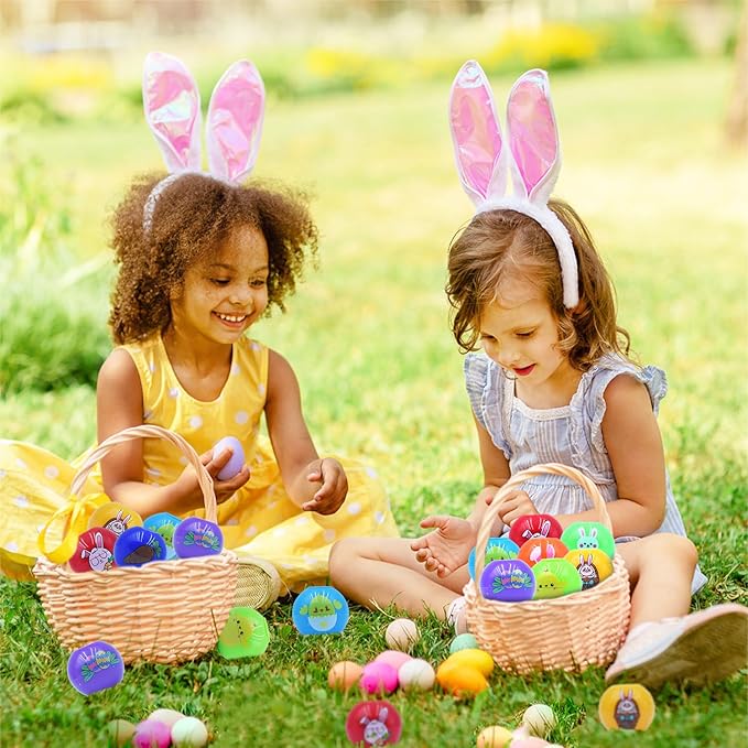 24 Pcs Mini Fidget Spinner Ball Toys for Kids Adults Easter Basket Stuffer, Easter Theme Spinning Tops for Easter Egg Fillers, Party Favors Gifts for Kids Boys Girls