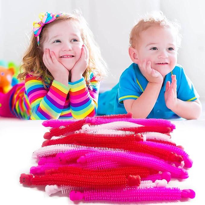 36 Pack Valentines Gifts Stretchy Strings Sensory Fidget Toys Pack Autism Toys Great for Kids Treat Bags Gifts Stress Relief Party Favors Valentines Gifts (Valentine's)