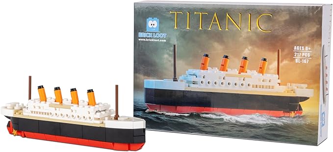 Brick Loot Titanic Micro Building Blocks Set – 217-Piece DIY Ship Model Kit, Mini Bricks for Adults & Kids, 3D Puzzle STEM Toy, Collectible Display, Gift for Ship Lovers & Puzzle Fans (Medium)