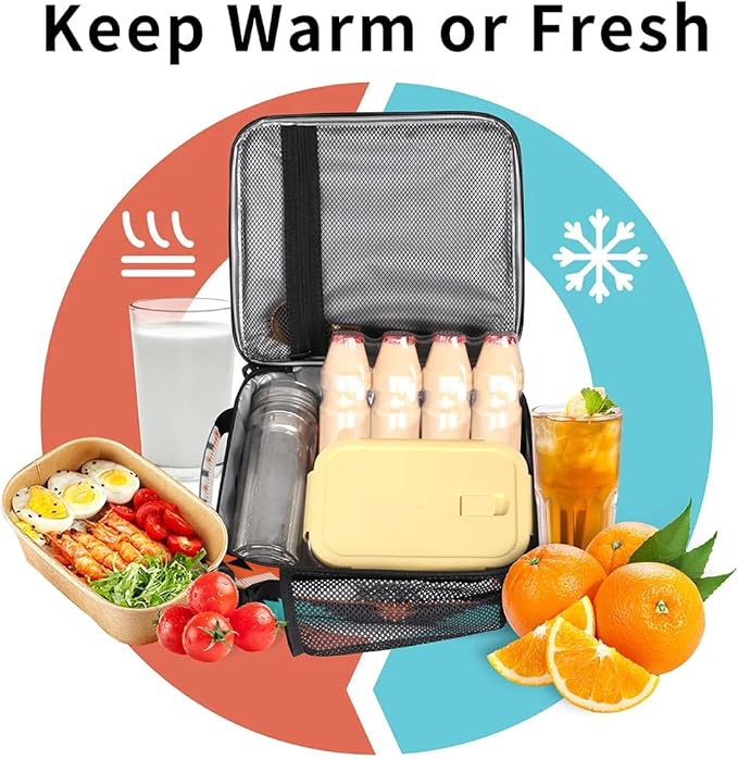 Aztec Lunch Bags for Women Insulated Lunch Boxes Western Rectangular Waterproof Lunch Tote Bag with Adjustable Shoulder Strap Portable Picnic Bag for School Work Outdoor Kid Girls Gifts