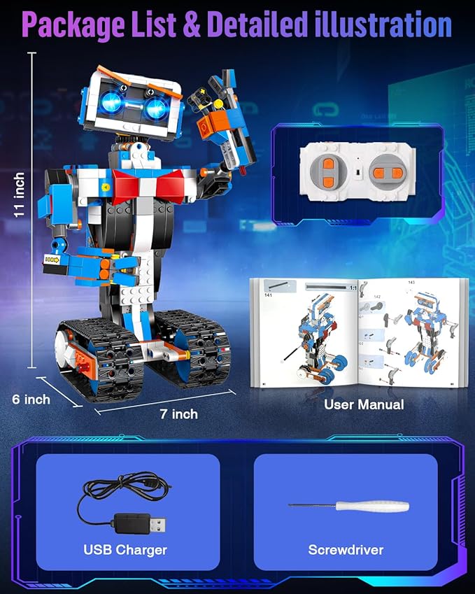 okk Robot Kit, STEM Toys for Kids 8-12, APP & Remote Control, DIY Engineering Educational Coding Robotics, Programmable Building Sets Gifts for Boys Girls