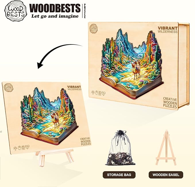 Wooden Puzzles for Adults, Wooden Jigsaw Puzzles for Adults Kids, Vibrant Wilderness Unique Shaped Wood Puzzles Adult, Creative Gifts for Friends Family Game, Home Decor(11.4 * 10.6in 170pcs)