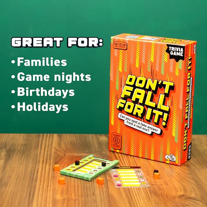 Don't Fall for It - The Hilarious Tower Trivia Game for Ages 10 and up. Fun and Easy Board Game for 2+ Players, Perfect for Families and Kids and Game Night.