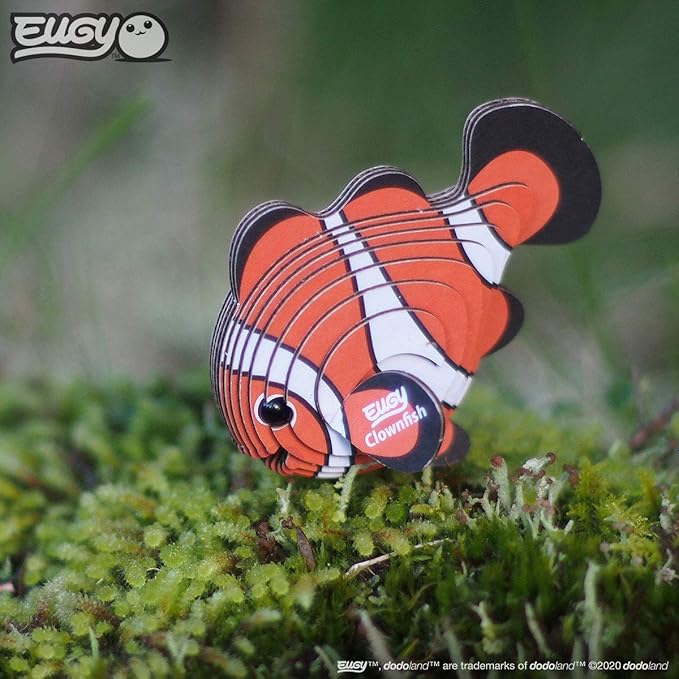 Eugy Clownfish 3D Puzzle, 16 Piece Eco-Friendly Educational Toy Puzzles for Boys, Girls & Kids Ages 6+
