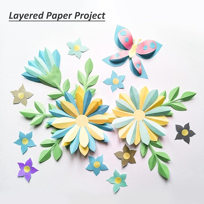 48 Sheets Pastel Color Scrapbook Paper 12x12 Inch 24 Assorted Colored Card stock 120 gsm 32 lb Rainbow Paper for Cardmaking, Assorted Color Shading Projects,Origami,Classroom Crafts