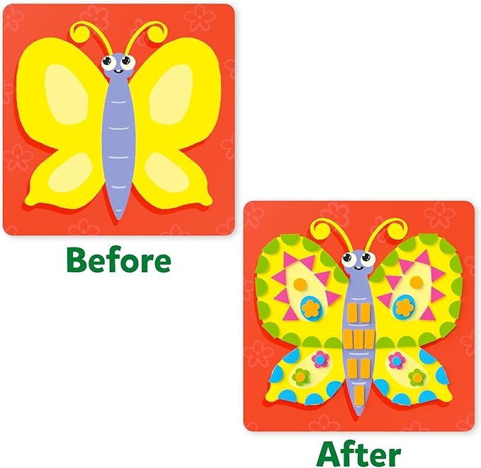 Skillmatics Foam Sticker Art Activity - Animals, Mess-Free Fun for Kids, 800+ 3D Foam Stickers, DIY Felt Craft Kits, Gifts for Boys & Girls Ages 3, 4, 5, 6, 7