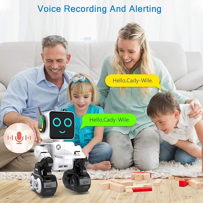 Robot Toy for Kids, Remote Control and Intelligent Programming RC Robot, Music, Dancing, Talk, Play with Kids as a Gift for Gril and Boy(White)