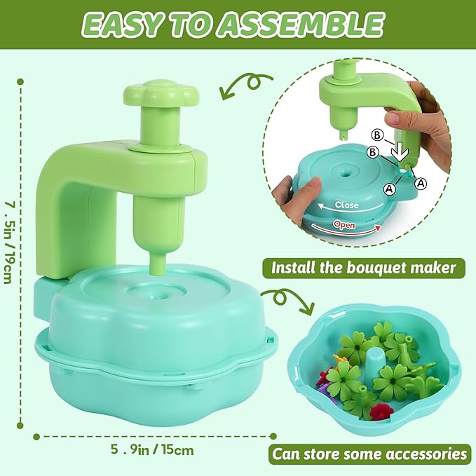 Flower Craft Kits for Kids - Arts and Crafts Activity Toys Set for Girls Ages 4-10, Birthday Gifts for 4 5 6 7 8 9 Year Old Girls, DIY Flower Making Kit for Kids, Creative Toys Gifts for Preschool