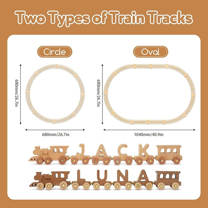 Personalized Wooden Alphabet Train, Custom Magnetic Name Puzzle Educational Toy for Toddlers Ages 2-5, Birthday Christ mas Gifts