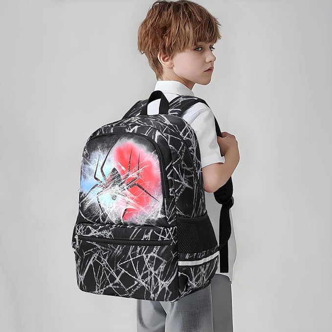 JIANYA Backpack for Boys, Kids Backpacks for School Elementary Childern's School Bag with Lunch Box, Black