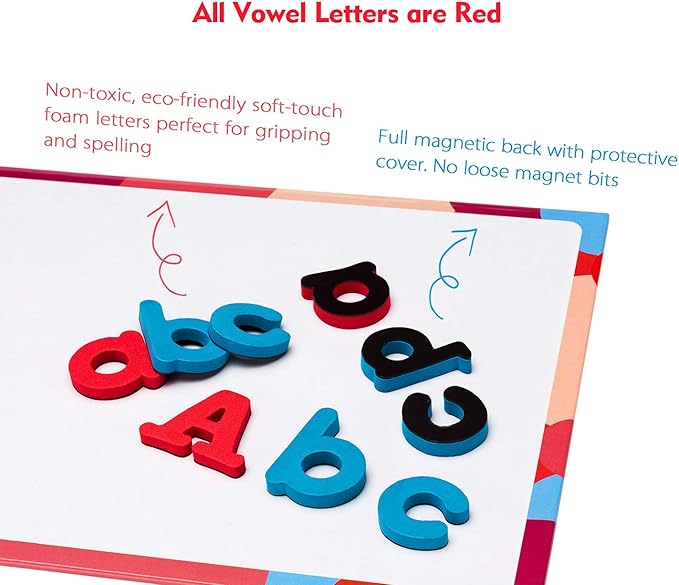 JoyNote Classroom Magnetic Letters Kit 234 Pcs with Double-Side Magnet Board - Foam Alphabet Letters for Kids Spelling and Learning