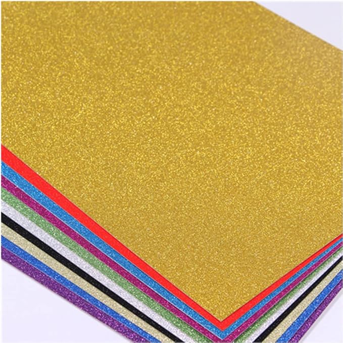 Baisunt 20 Sheets Multi Colors Glitter Cardstock Paper for DIY Art Project, Scrapbook, Birthday Wedding Party Decoration 250GSM(8x12 In, Non Adhesive)