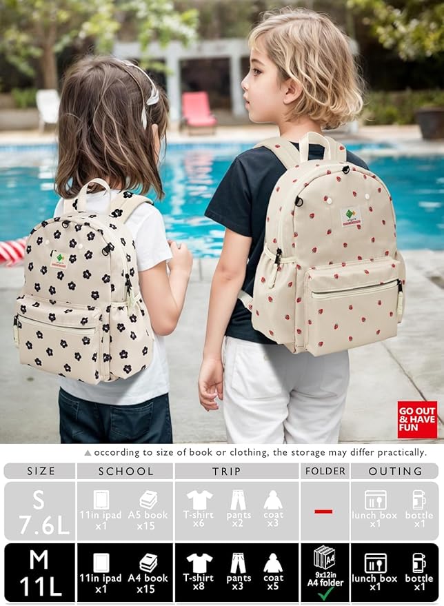 Kids' Backpacks for Girls & Boys - Kindergarten to Elementary School, Small Child Toddler Backpack, 14" H, Ages 3-6