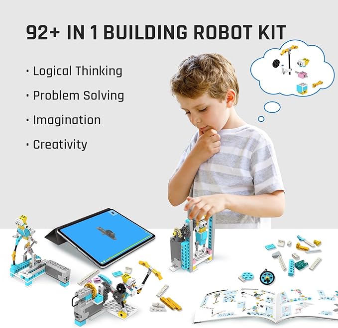 Smart Robot,72-in-1 STEM Educational Toy, Electronic Building Robots Toy, Robotics Learning Kit, Logical Training Kit, DIY Robot Building Set for Kids Ages 6+