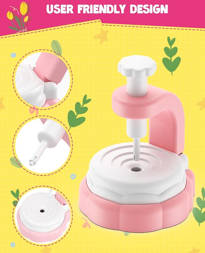 WKYCOE Fabric Flower Bouquets Craft Kit, DIY Arts and Crafts for Kids 4 5 6 7 8 9 Year Toddler Girl - Flowers Market Toy Educational Activity and Birthday Gift Toys Gifts Ideas for Boys Girls