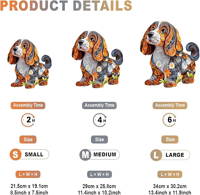 Wooden Puzzles for Adults - Paper Dachshund Wooden Jigsaw Puzzle - Unique Animal Shaped Wood Puzzles Adult - Christmas Birthday Gifts for Adults/Friends/Family - 95pcs 8.5 * 7.5in