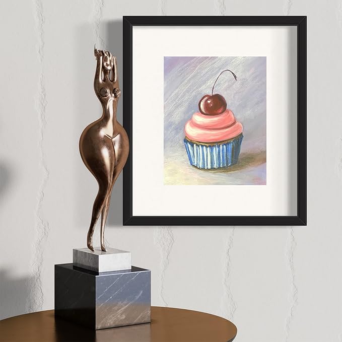 Painting4Real DIY Painting Class Kit for Adults with Video Tutorials: Learn to Paint Cherry Cupcake – How to Paint with Acrylics – Painting & Art Supplies – 9 Piece Acrylic Paint Set