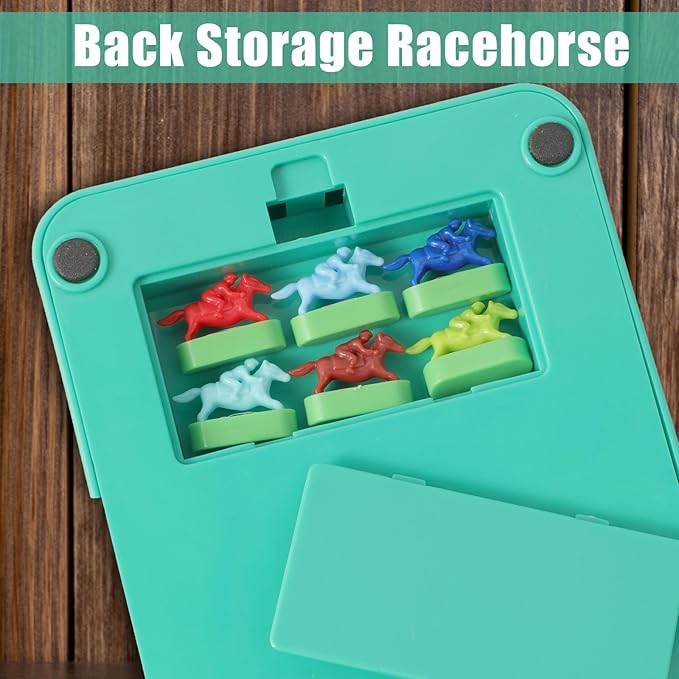 Derby Horse Racing Game, 6 Horse Race Board Game Table Top for Family Friends Adults Party Entertainment, Including Dice, Marker Pens, Cards