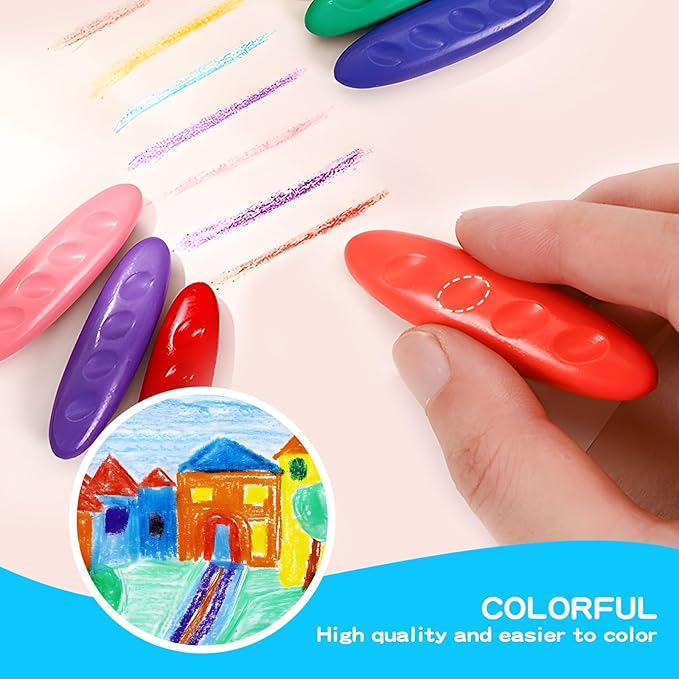 Peanut Crayons for Kids 36 Colors Washable Toddler Crayons, Non-Toxic Baby Crayons for Ages 2-4, 4-8 - Large Crayons for Toddlers 1-3, Coloring Art Supplies, Back to School Gift for Boys&Girls