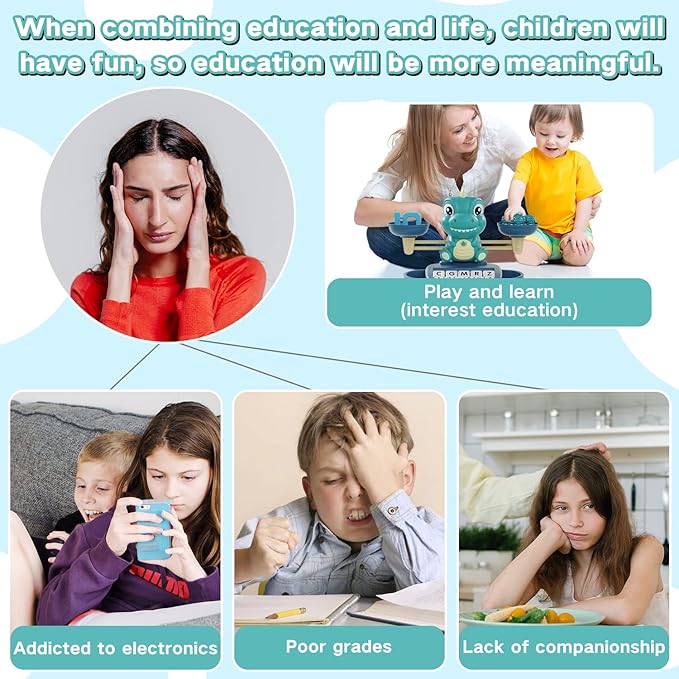 Dinosaur Kindergarten Preschool Learning Activities Math Counting Matching Letter Toys - Toddler Educational Toys for 3 4 5 6 7 Year Olds Boys Birthday Gift Games for Kids Ages 5-7 3-5