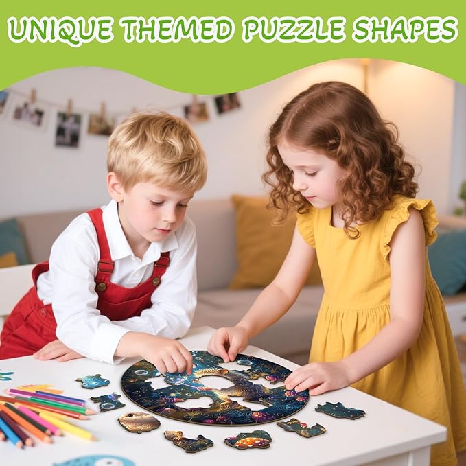 Wooden Puzzles for Kids Ages 4-6 - Bubble Hedgehog 50 Pieces Children Puzzles - Large Pieces Kids Puzzle with Unique Shapes - Educational Puzzles Toys for Boys and Girls (11.4 * 11.4 in)