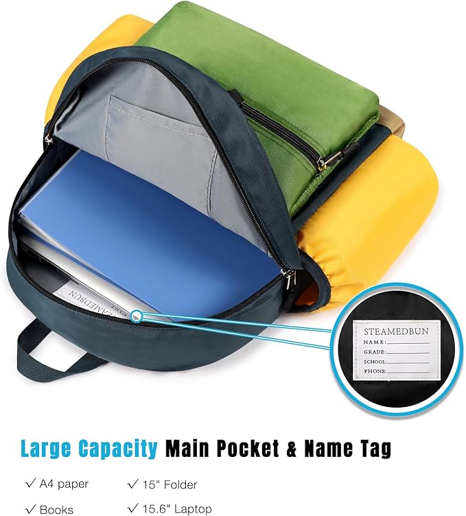STEAMEDBUN Kids Backpack for Boys 6-8: Toddler Backpack for Preschool Kindergarten - Boys Backpacks for Elementary 4-6