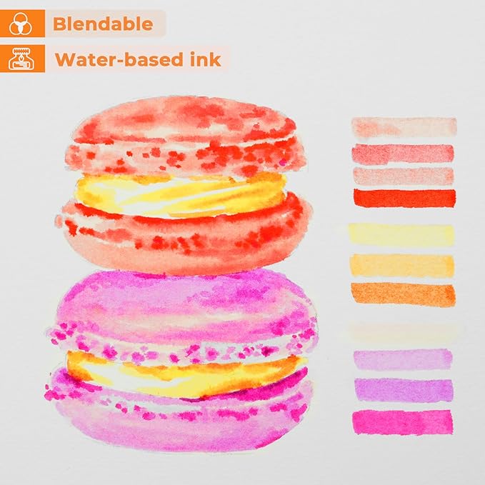 Ohuhu Markers for Adults Coloring Books No Bleeding 80 Colors Coloring Markers Pens for Journaling Water-Based Dual Tips Extra Fine & Brush Drawing Pens for Calligraphy Lettering Card-making