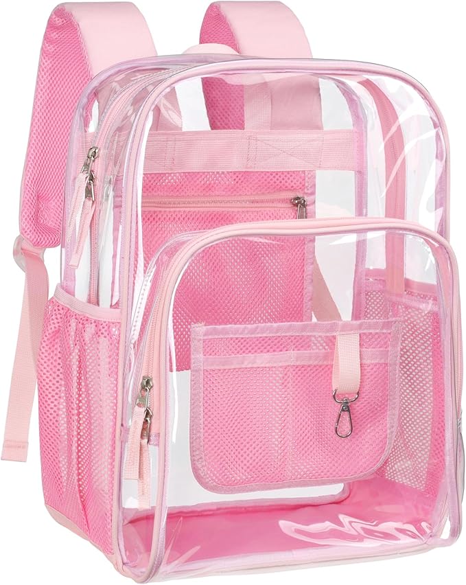 PACKISM Clear Backpack - 17 inch Heavy Duty Clear Backpacks for School, Large Transparent Bookbag for Students (Age 12+)