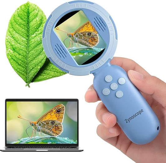 Kids Microscope with 100X Magnification,Minilabbies Handheld Portable Digital Digiscope for Children, Rechargeable STEM Educational Toy with LED Light, Science Kit Gift for Boys & Girls Ages 3+