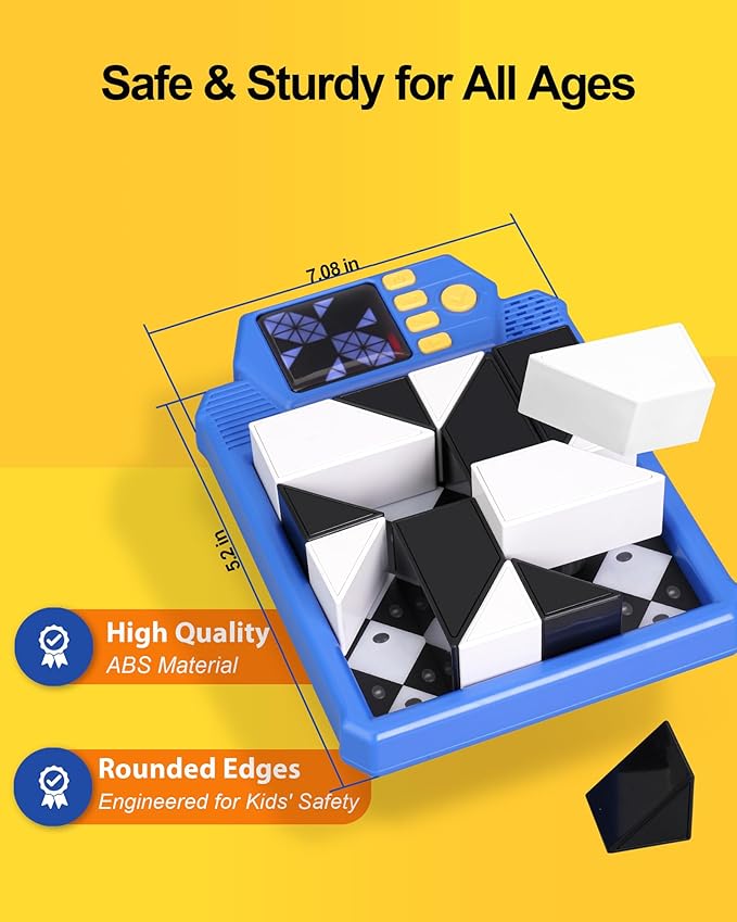 3D Brain Teaser Puzzle Games | 210 Challenges Color & Shape Logic Building Blocks Puzzle | STEM Mind Game for All Ages, Kids, Teenagers, Adults, Boys & Girls Gifts