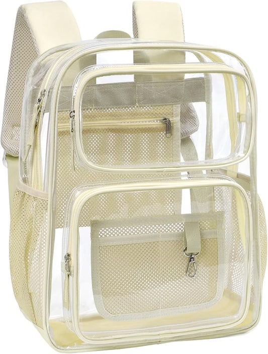 PACKISM Clear Backpack for School - 17 inch Large Heavy Duty Clear Bookbag, See Through PVC Backpacks (for age 12 above)