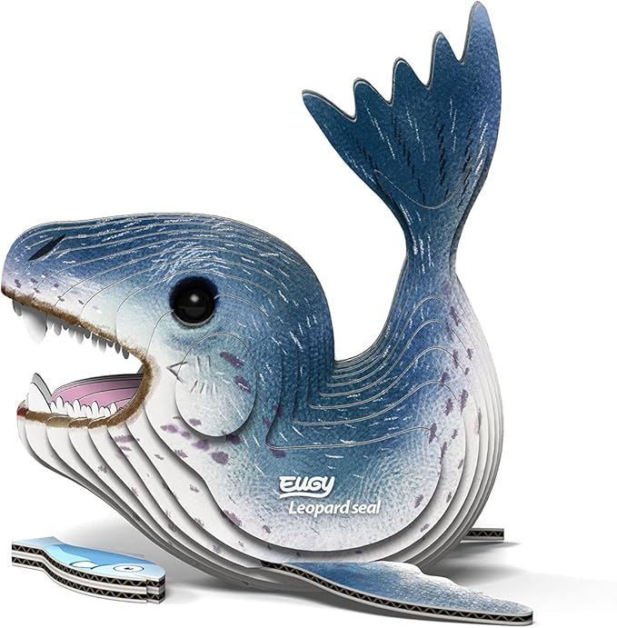 Eugy Leopard Seal 3D Puzzle, 22 Piece Eco-Friendly Educational Toy Puzzles for Boys, Girls & Kids Ages 6+