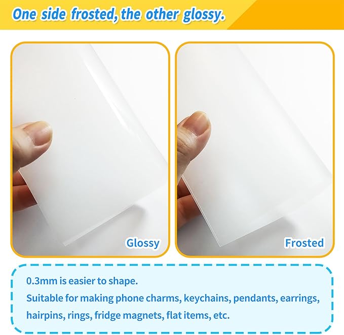 MOIKKA-GC 142PCS Shrink Plastic Sheets Kit – 16PCS 7.9"x5.7" Shrinky Paper for Phone Charms, Mini Crafts, with Hole Punch, Jump Rings, Keychains & Dust Plug, DIY Craft Supplies for Kids Teens & Adults