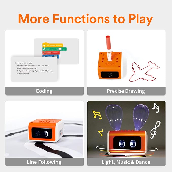 VinciBot STEM Robotics for Kids Ages 8-12, Scratch&Python Programmable Robot with AI Function for Teens School Grade 3-7, Educational Coding Robot Kit for Boys & Girls, Ages 8+