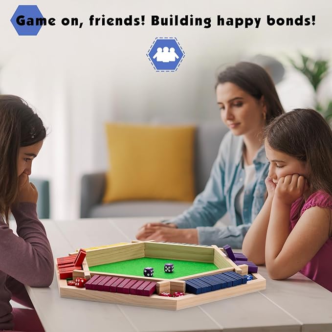 Shut The Box Game Wooden Board Game -2-6 Player Math Game - Educational and Entertaining