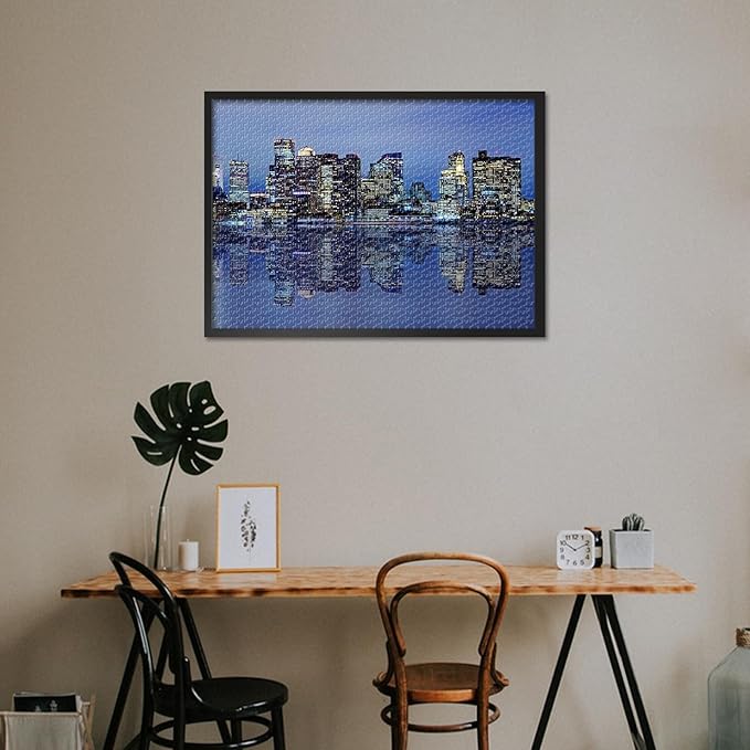 Puzzles for Adults 1000 Pieces Boston Cityscape Challenging Jigsaw Puzzles for Adults, 27.5x19.7 Inch Puzzle Game for Women Home Decoration Birthday Gift (City Skyline Series)