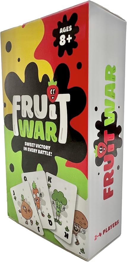 Games Fruit War, A Family Friendly Game That is a Twist on The Classic Card-Game of War, with Quicker Play, Intense Battles and Fun Character Designs. Up to 4 Players Ages 8+ (White)