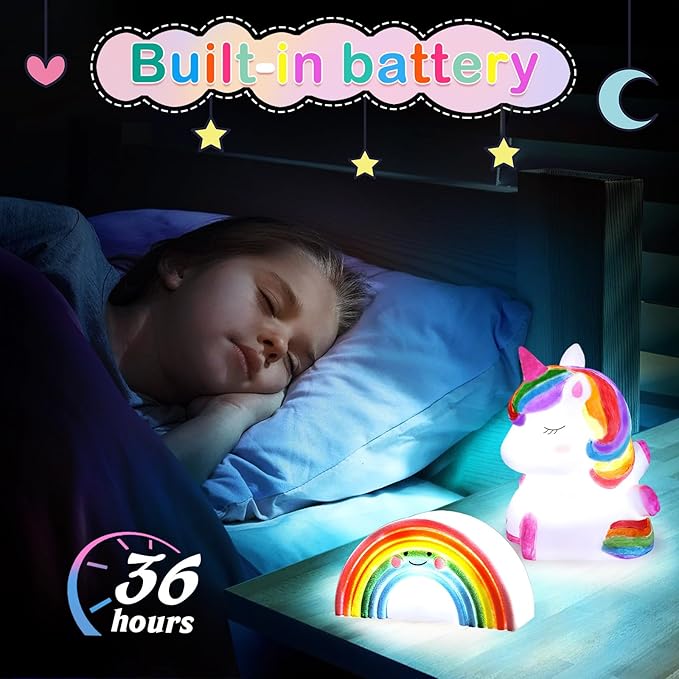 dededa Paint Your Own Unicorn & Rainbow Night Light Art Kit, Arts and Crafts for Kids Ages 4-8,Unicorn Toys Unicorns Gifts for Girls Ages 6-8 Painting Kit for Kids 8 9 10 11 12+