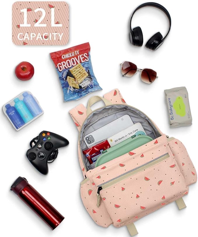 Corduroy Toddler Backpack for Boys 2-5: Preschool Backpack for Girls - Cute Kids Backpack 13.5" H Fit Folder