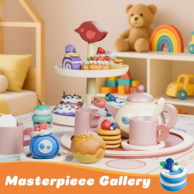 Air Dry Modeling Clay for Kids - Baking Artisan, 12 Boxes Clay Kit with 4 Tools & Tutorials, Soft DIY Craft Kit for Art Projects, Creative Gift for Boys & Girls Ages 3+