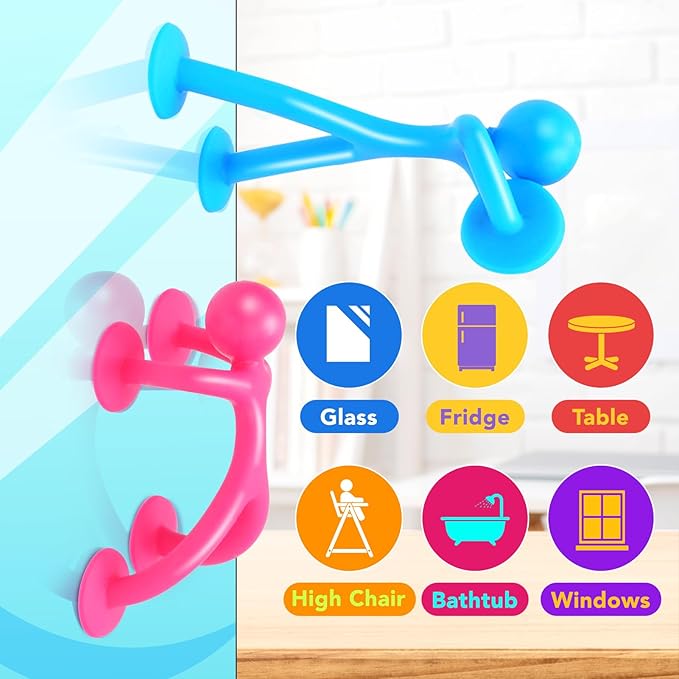 OleOletOy Suction Fidget Toys for Kids: 21 Pack Suction Cup People Toys - Fidget Toys Bulk Treasure Box Toys for Kids Autism Classroom Calm Down Corner - Prizes for School Party Favors