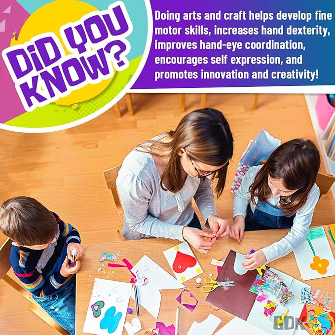 GoodyKing Arts and Crafts Supplies for Kids - 1170Pcs+ Craft Art Supply Kit for Toddlers Kids Craft Supplies & Materials Age 4 5 6 7 8 9 - All in One D.I.Y. Crafting School Supplies