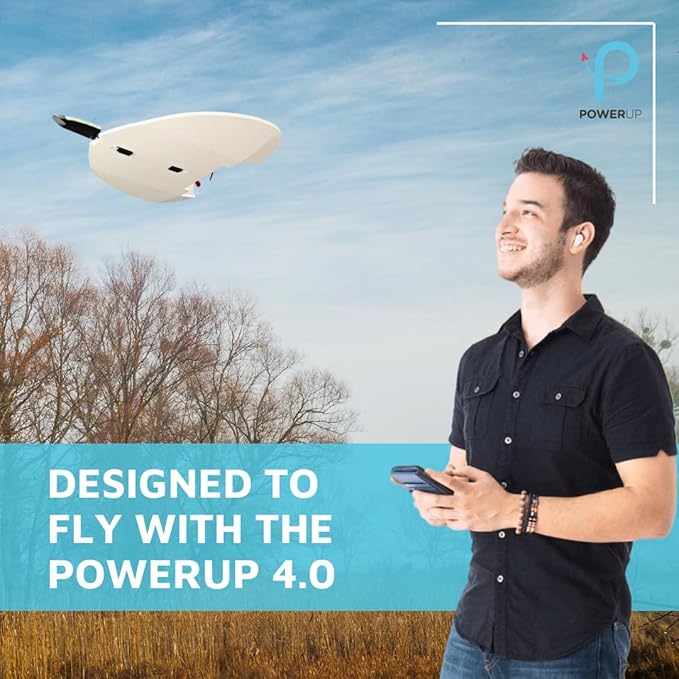POWERUP 4.0 The Next-Generation Smartphone Controlled Paper Airplane Kit, RC Controlled. Easy to Fly with Autopilot & Gyro Stabilizer. for Hobbyists, Pilots, Tinkerers.