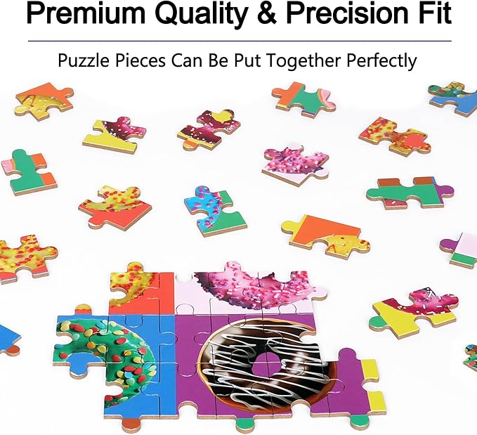 LELEMON Puzzles for Kids Ages 4-6, Donut Puzzle 60 Piece Puzzles for Kids in a Metal Box, Educational Kids Puzzles Jigsaw Puzzles Childrens Puzzle Games Puzzle Toys for Girls and Boys