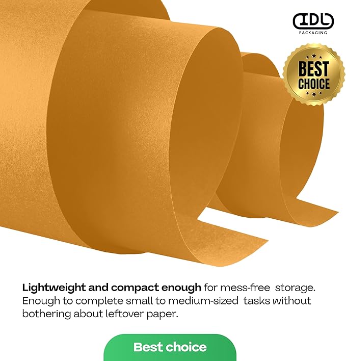 12" x 1200" (100 ft) Orange Kraft Paper Roll, Pack of 2 - USA-Made Quality Craft Paper for Gift Wrapping, Kids' Arts & Crafts, School Projects - 100% Recycled, 50 lb Natural Material by IDL Packaging