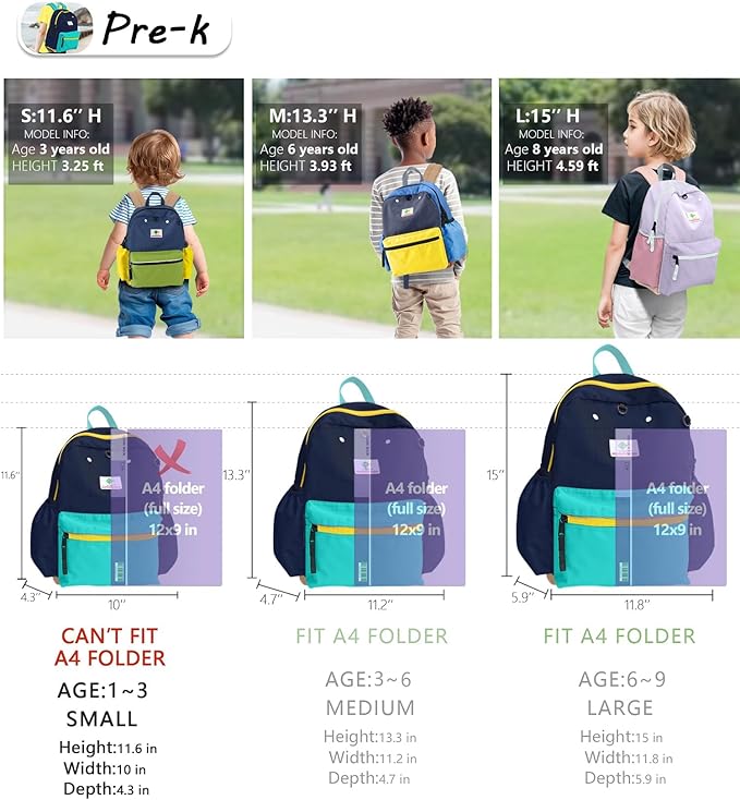 Preschool Toddler Backpack for Boys & Girls, Mini School & Travel Backpack, 11" H, For Kids 1-3