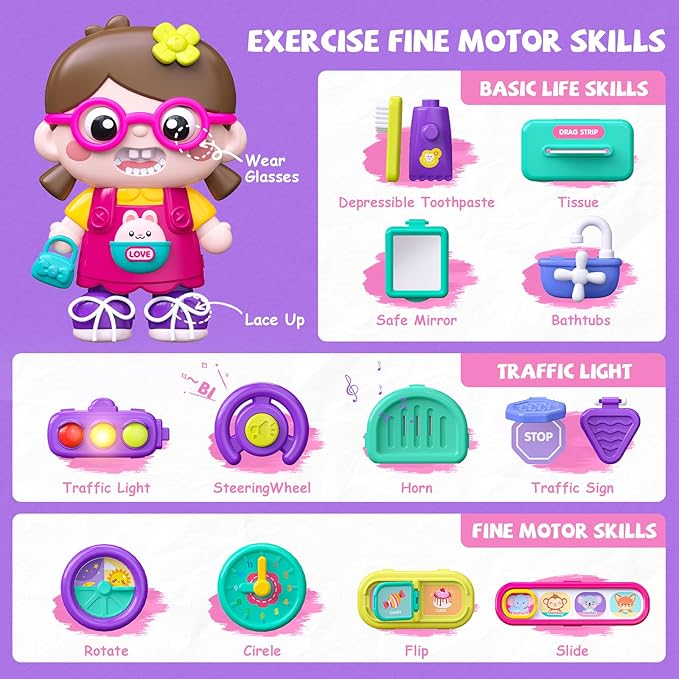 Busy Board Montessori Toys Gift for 1 2 Year Old Boys, Early Educational Montessori Toys for Toddler 1-3, Birthday Gifts Toy for 1 2 Year Old Boy, Ideas 1 Year Old Boys Birthday Gift Toy