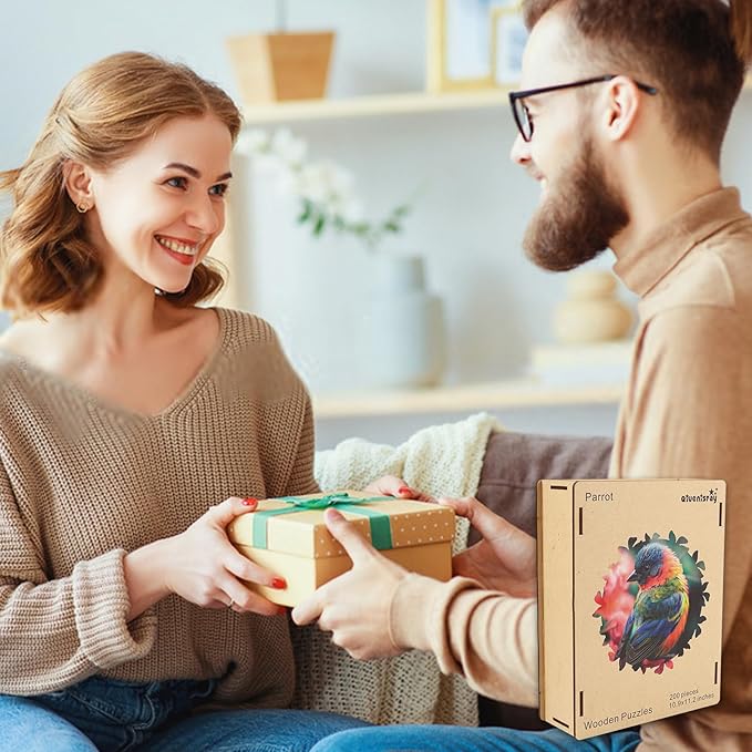 Wooden Puzzles for Adults, Bird Wooden Jigsaw Puzzles 500pcs,16.5x16.9in, Royal,Unique Shape Animal Adult Puzzles, Irregular Wood Puzzles Creative Gift for Adults Family Game