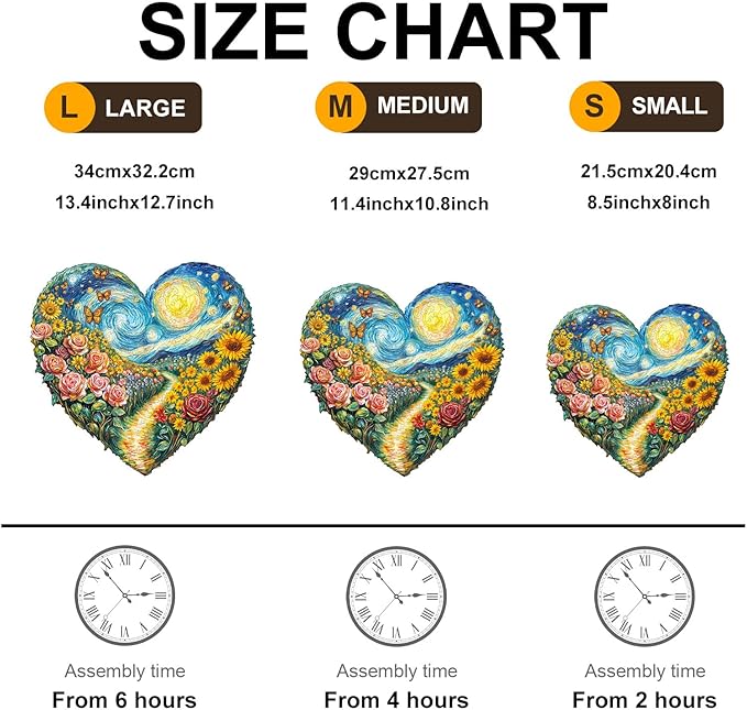Wooden Puzzles for Adults - 100 Pieces Heart-Shaped Garden Wooden Puzzle - Unique Shape Wood Cut Puzzles - Eco-Friendly Home Office Decor (S-8.5 * 8in)