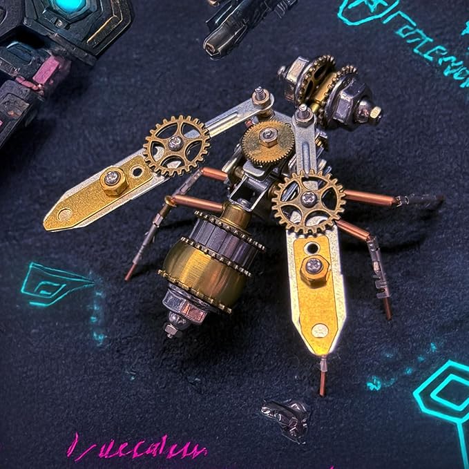 Steampunk Metal Insect Bug Mechanical Steampunk Sculpture Steampunk Mechanical Insect Clockwork 3D Steampunk Metal Puzzle Kits for Adults (Mechanical Bee A)